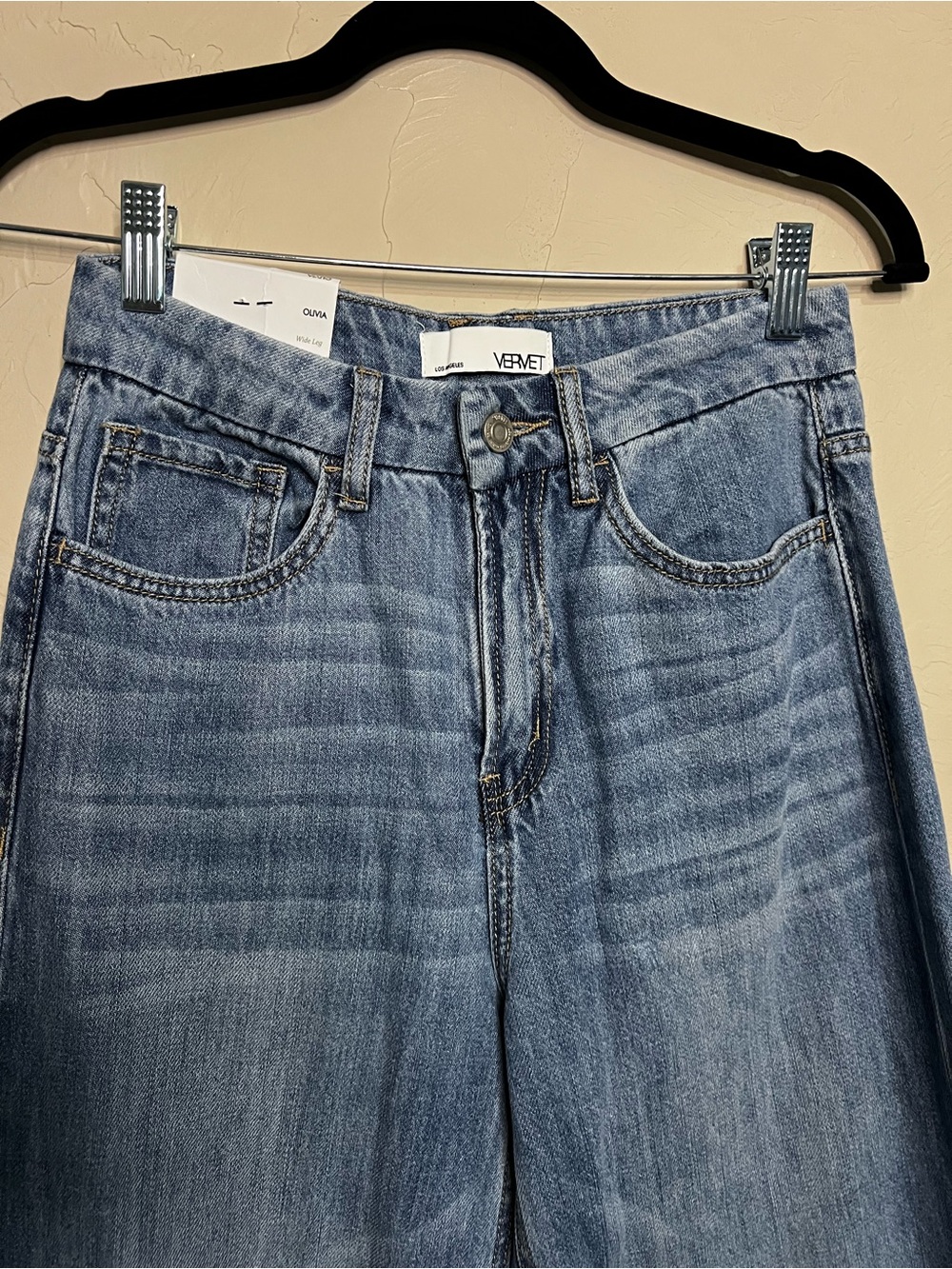 NWT Vervet Olivia High Rise Wide Leg Boho Western Denim Jeans - Picture 3 of 13